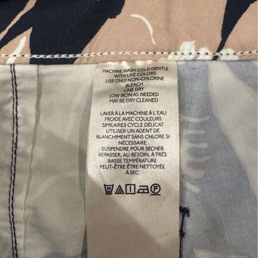 Anthropologie Maeve Colette Jo Faulkner Wide-Leg Cropped Floral Navy Pant 27 - Picture 11 of 11